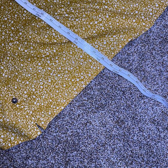 Toad&Co Manzana Tiered Long-Sleeve Dress. Yellow with Black Flowers. Size XS - Picture 7 of 9